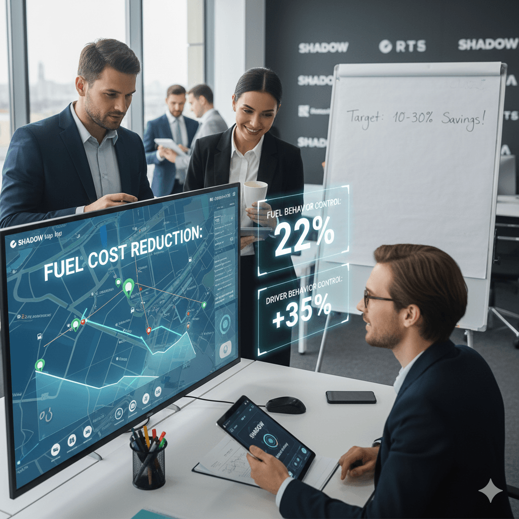 GPS Shadow Tracking ปิดช่องโหว่ค่าใช้จ่าย: องค์กรธุรกิจลดต้นทุนเชื้อเพลิงได้จริง 10-30% ด้วยการควบคุมพฤติกรรมการขับขี่